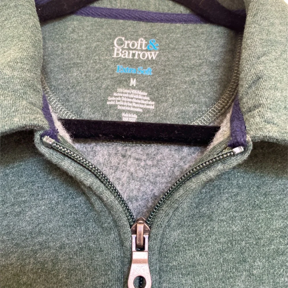Croft & Barrow Green Extra Soft Men’s Quarter-Zip Fleece Size Medium Loungewear